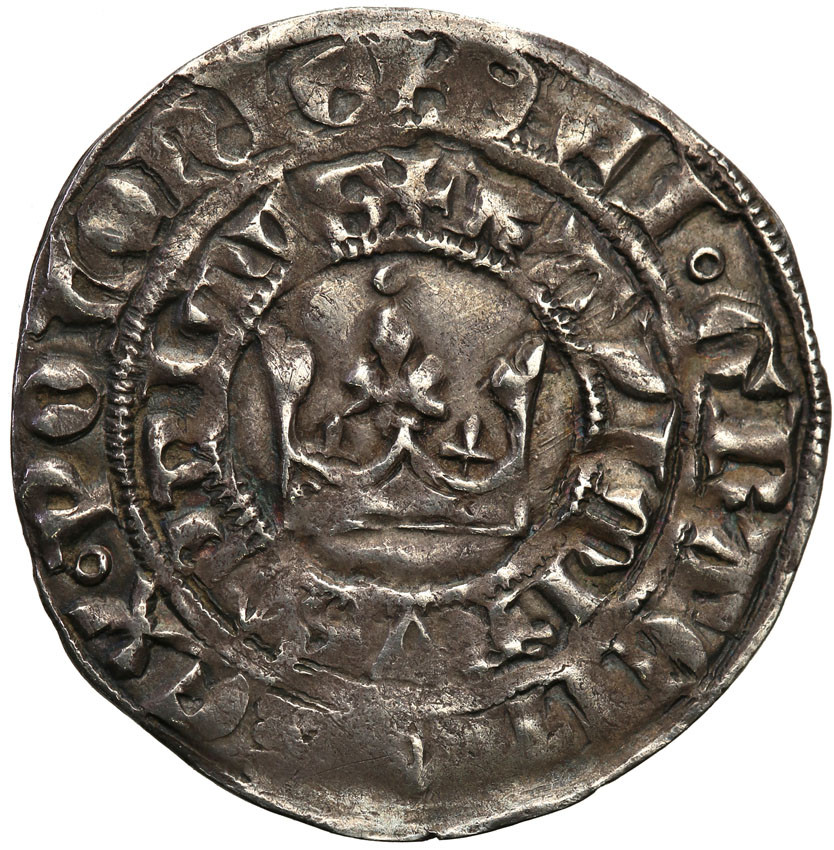 Kazimierz Wielki (1333-1370). Grosz szeroki bez daty, Kraków ex. Karolkiewicz Collection Rzadkość